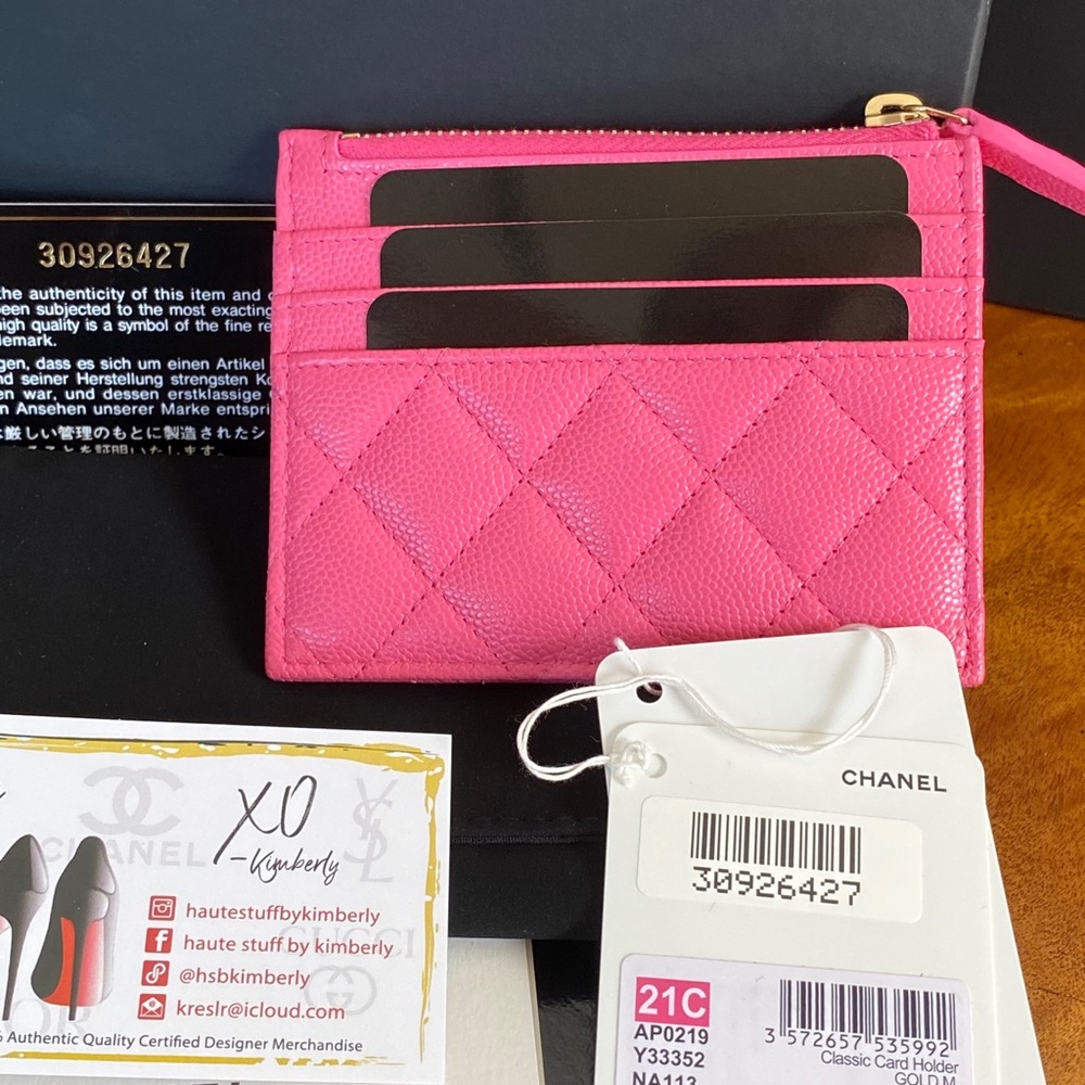 ‼️SOLD‼️New 20P CHANEL Rose Pink O Zip Card Holder - Picture 3 of 6